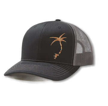 Embroidered Palmap Trucker Hat - Black / Charcoal